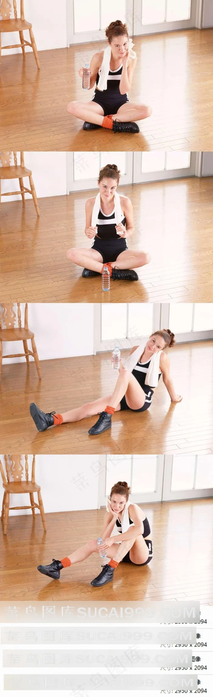 室内清纯健身美女素材