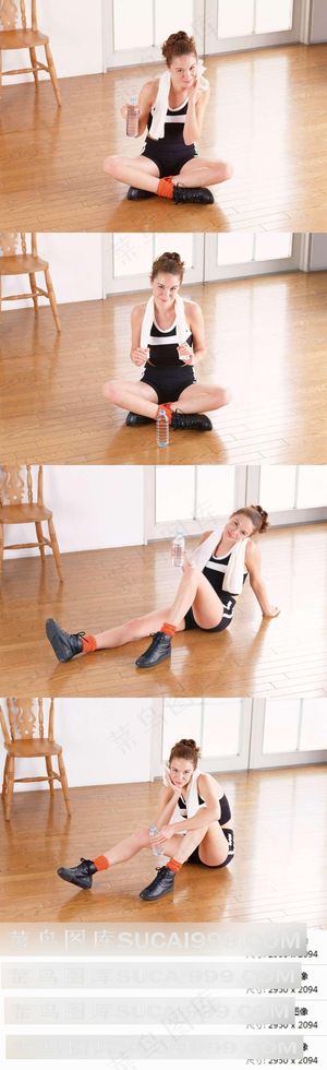 室内清纯健身美女素材