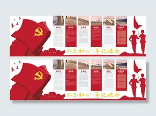 不忘初心牢记使命党建文化墙形象墙