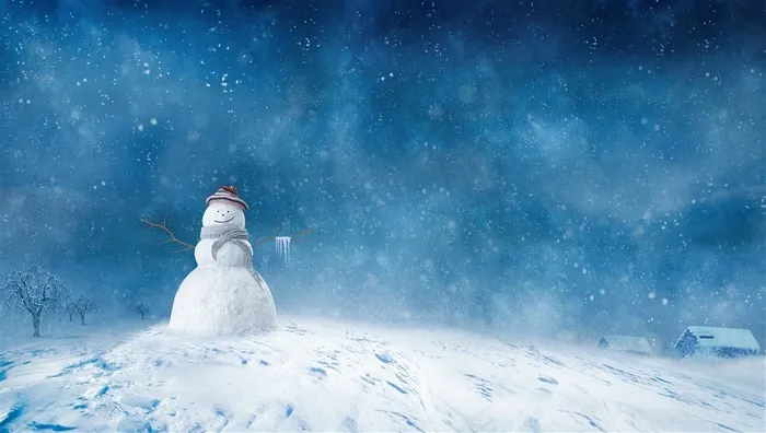 简约雪人海报Banner高清图
