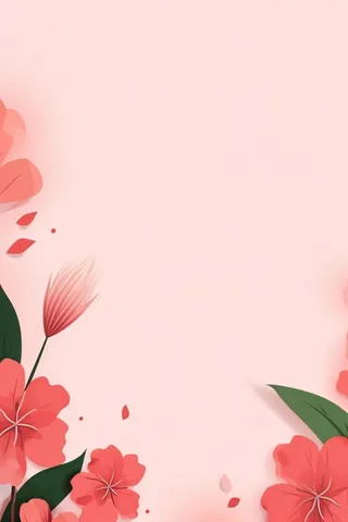 简约粉色花朵插画背景
