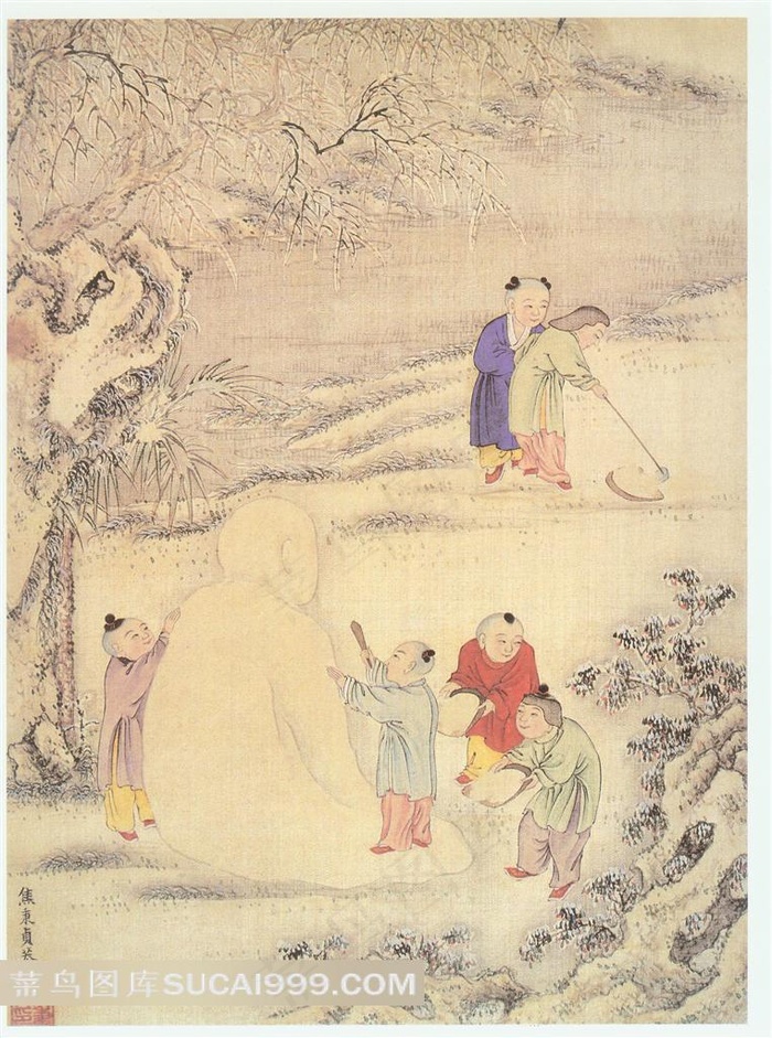 清 焦秉贞 百子团圆图09