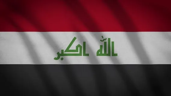 伊拉克, 亚洲, 符号, 旗帜, 风, 布, 纺织, 摇