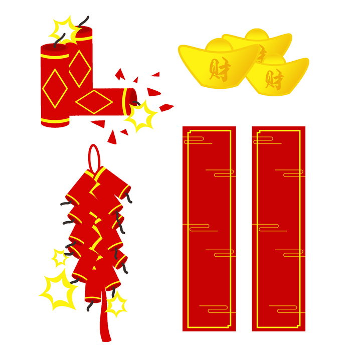 焰火对联灯笼装饰新年