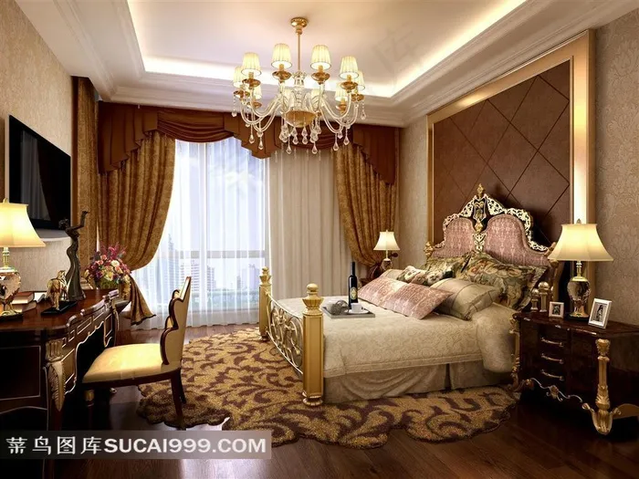 卧室豪华欧式风格装修设计效果图