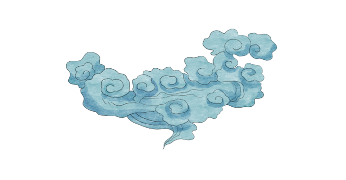 蓝色祥云免扣png透明素材