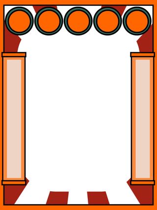 国潮风主题框头像框拱形祥云灯笼春节边框装饰元素设计素材