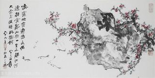 张大千手绘水墨花卉装饰画