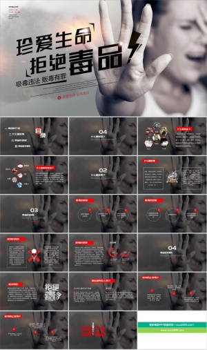 禁毒宣传PPT模板ppt模版预览图