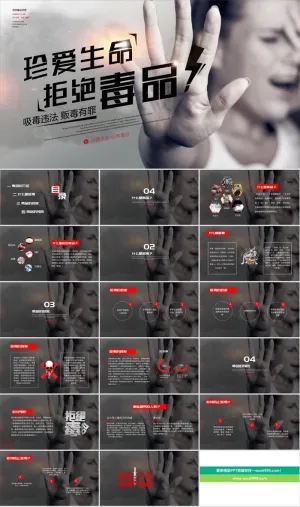 禁毒宣传PPT模板ppt模版预览图