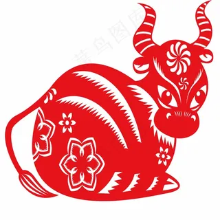 牛剪纸 剪纸风元素