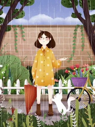 谷雨海报二十四节气插画