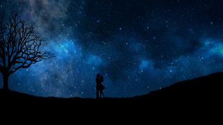 高清唯美星空夜空情侣