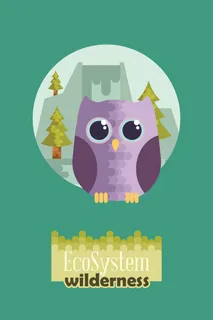 自然风景动物植物扁平矢量插画