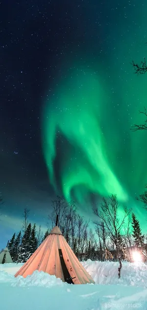 绿色极光壁纸图片