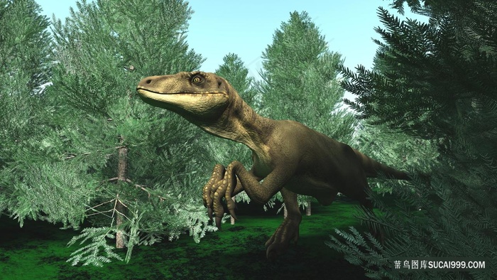 大头长颈尖嘴恐龙