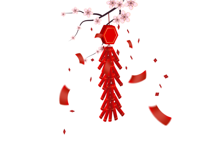 红色烟花爆竹免扣素材