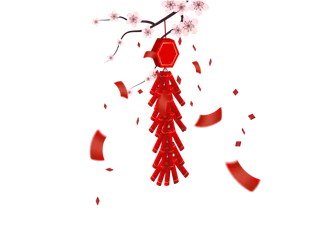 红色烟花爆竹免扣素材