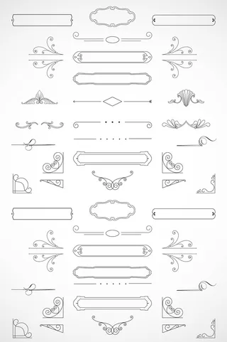 简约线条横条边框矢量图