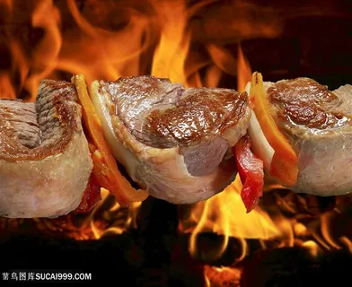 正在火烤的肉串 正在火烤的肉串