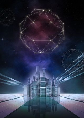 商业高清商务科技星空地球海报