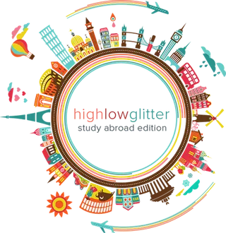 标题框圆形城市剪影