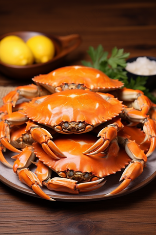 螃蟹秋季美食摄影图 