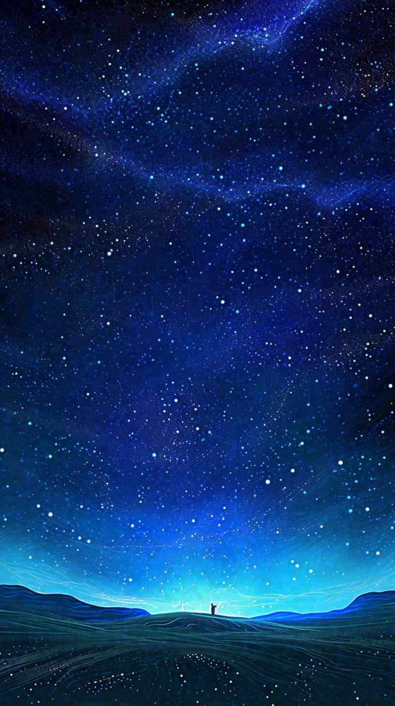夜晚天空科幻绚丽星空(816x1456)