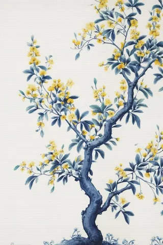 中国风简约淡雅蓝色枝叶背景