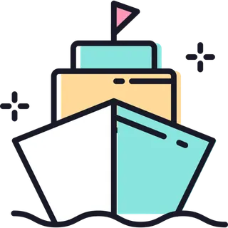 轮船简笔画元素