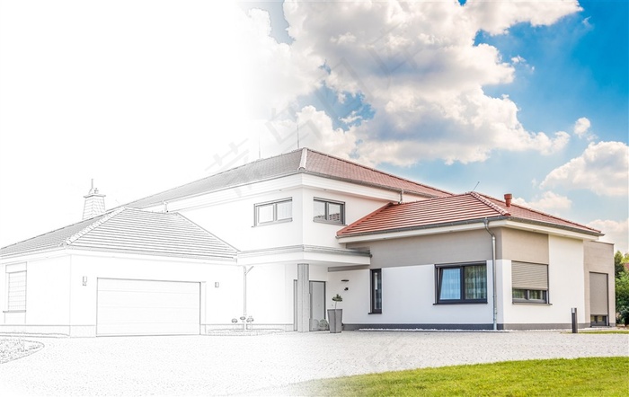 建筑图纸和房屋