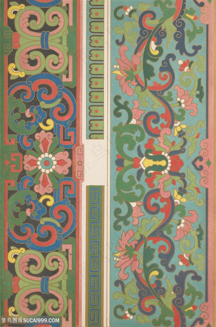 竖形两幅中式传统纹样集锦中国风图片