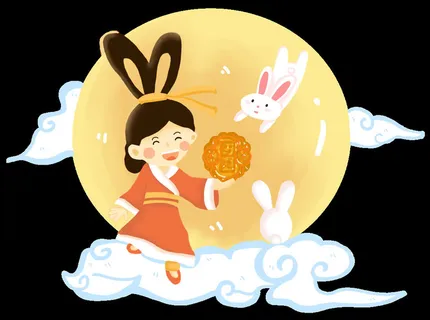 卡通中秋节嫦娥素材