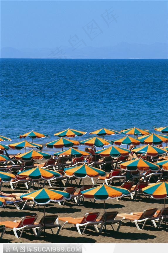 海滩上的休息点