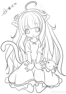 PS板绘线描漫画小女孩 PS板绘线描漫画小女孩