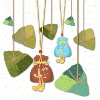 端午节粽子悬挂许愿免扣元素