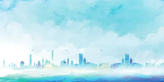 城市建设蓝色科技背景