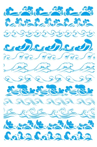 AI矢量浪花波浪