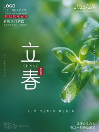 24节气立春春季新春春天海报模板PSD分层设计素材源文件模板