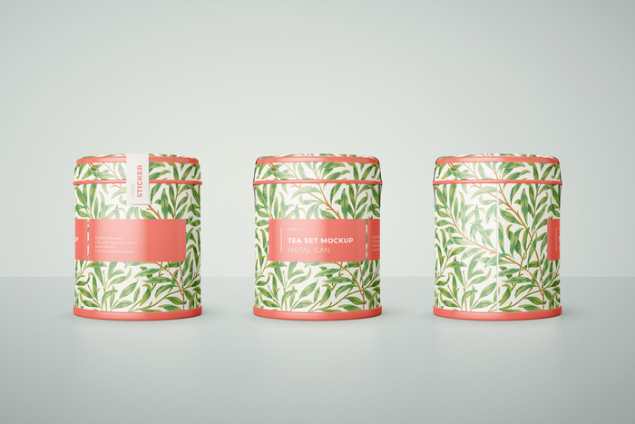 高端品牌茶叶包装盒纸袋智能贴图样机产品效果图展示PSD素材模板