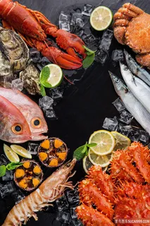 日本料理鲜虾鱼肉美食图片