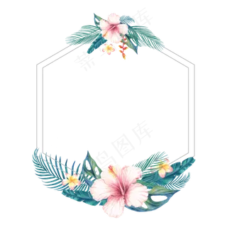 水彩插画-花环5