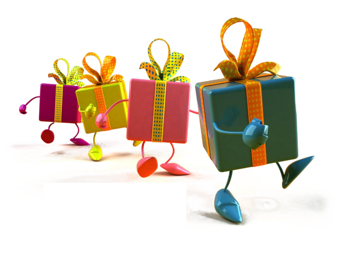 卡通走路礼品素材