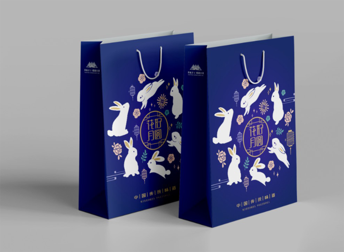 中秋礼袋-花好月圆-02手提袋包装盒cdr矢量模版下载