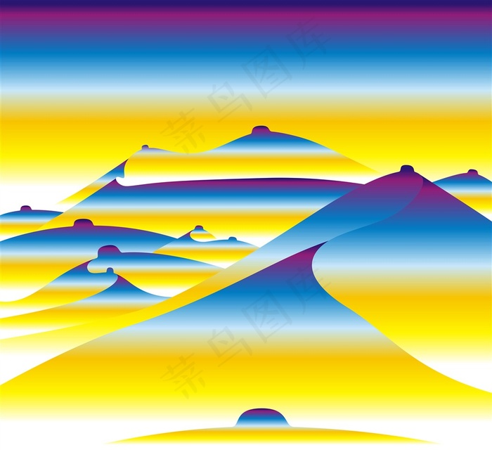 彩色的抽象沙漠绘画素材