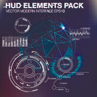 科幻未来科技操作仪表盘HUD元素图游戏UI图标界面边框矢量AI素材