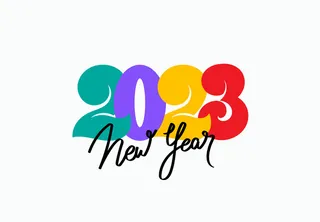 兔年2023彩色数字挂画