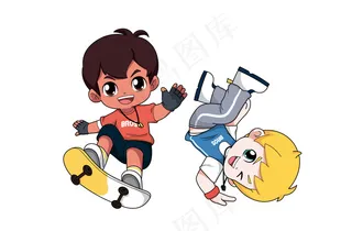 手绘海尔兄弟IP运动形象矢量可编辑文件