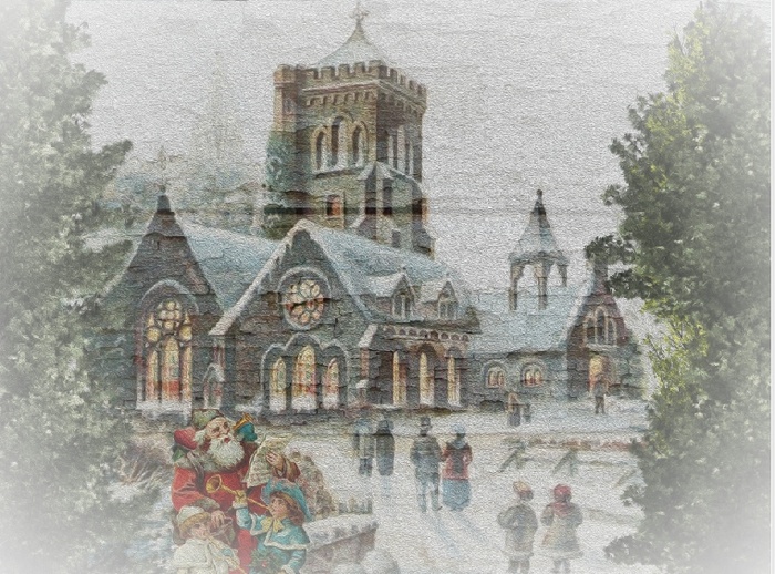 圣诞节雪花装饰风景