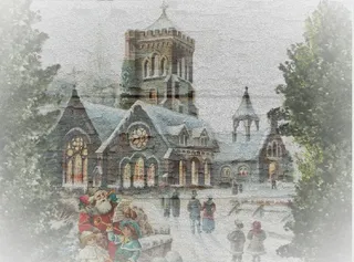 圣诞节雪花装饰风景